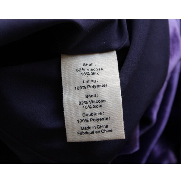 L'AGENCE Rory Crop Silk-Blend Blazer / Size 4 / Purple Double Breasted - Picture 9 of 9